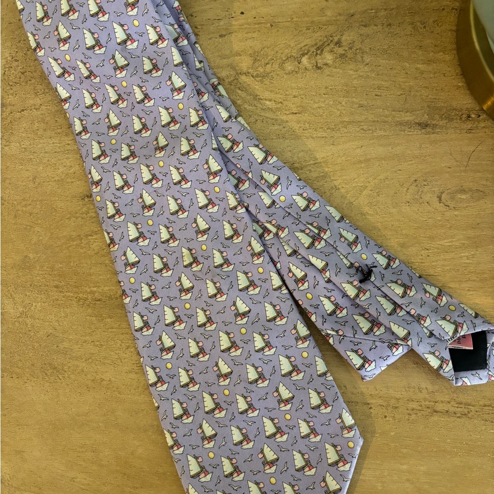 Vineyard Vines Purple Sailboat Tie